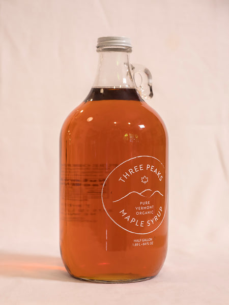 Three Peaks Maple Syrup - Half Gallon - 64 oz. (Organic Maple Syrup)